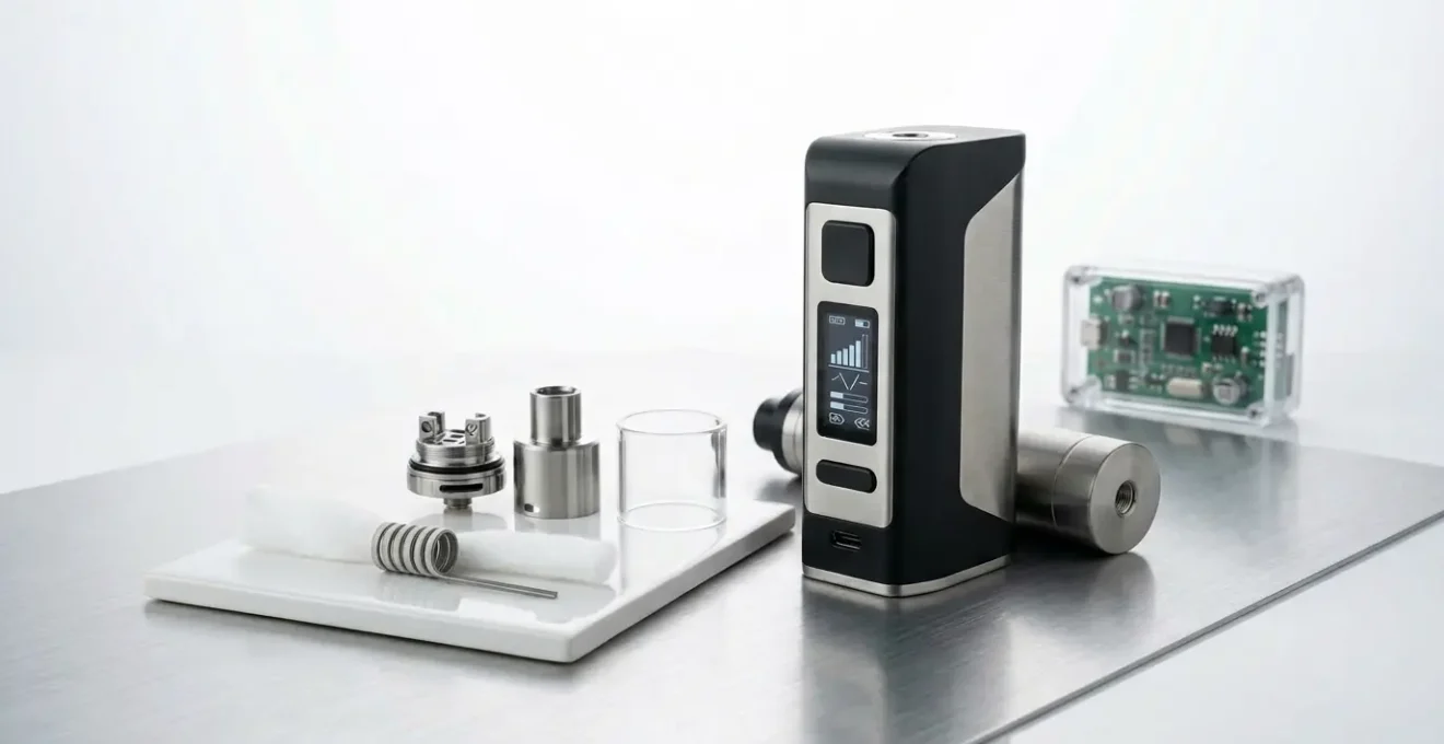 Système électronique de contrôle de température sur cigarette électronique moderne protégeant le coton de la résistance