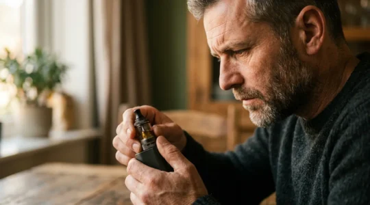 Vapoteur expérimenté ajustant précisément sa cigarette électronique pour obtenir le tirage serré parfait