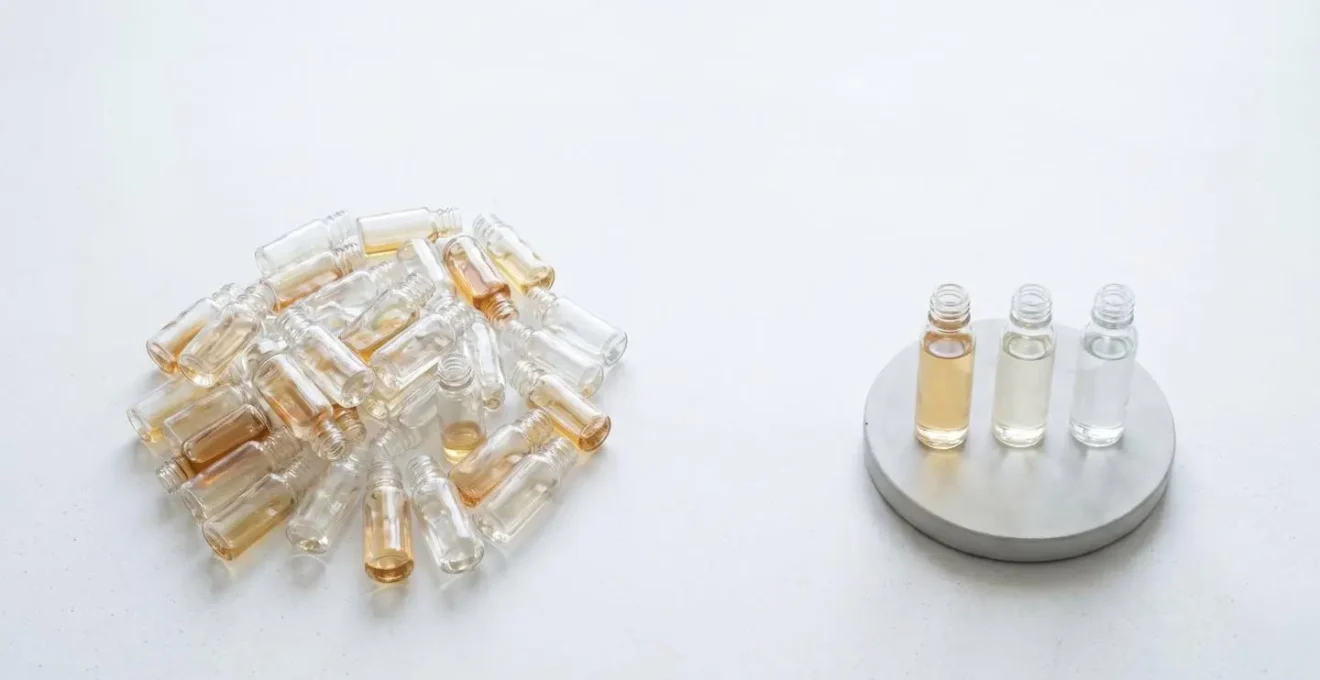 Comparaison visuelle entre une grande quantité de flacons de e-liquide et une petite, illustrant l'économie réalisée avec les sels de nicotine.