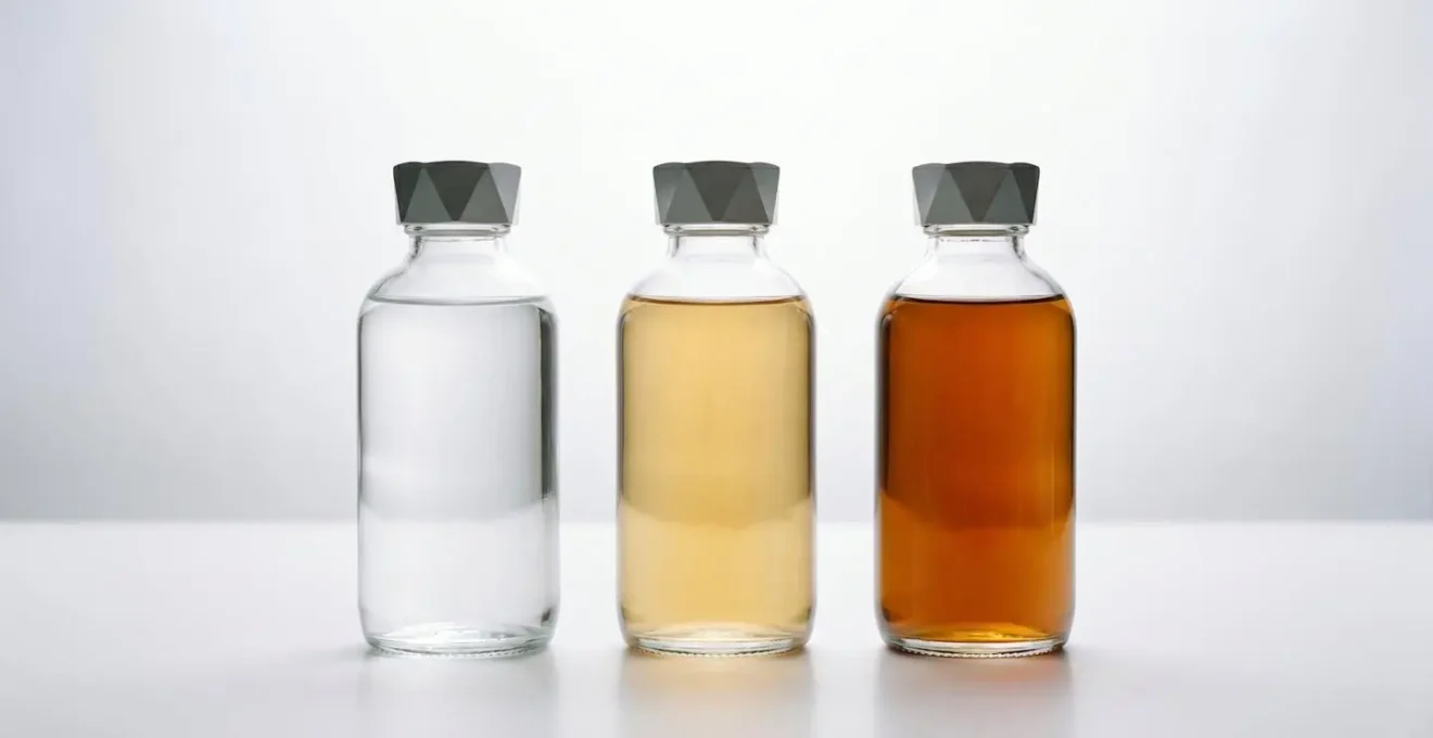 Évolution visuelle de la maturation d'un e-liquide au fil du temps