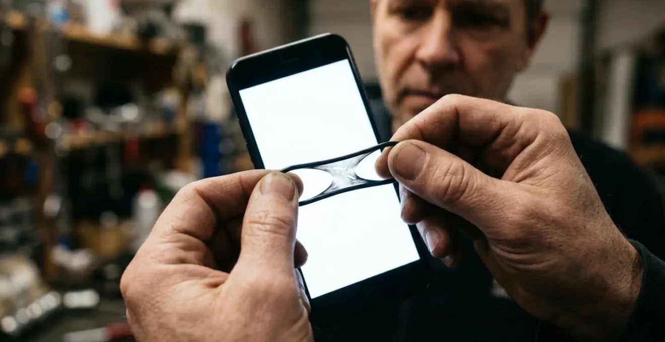 Technique d'inspection d'un joint torique devant la lumière d'un smartphone