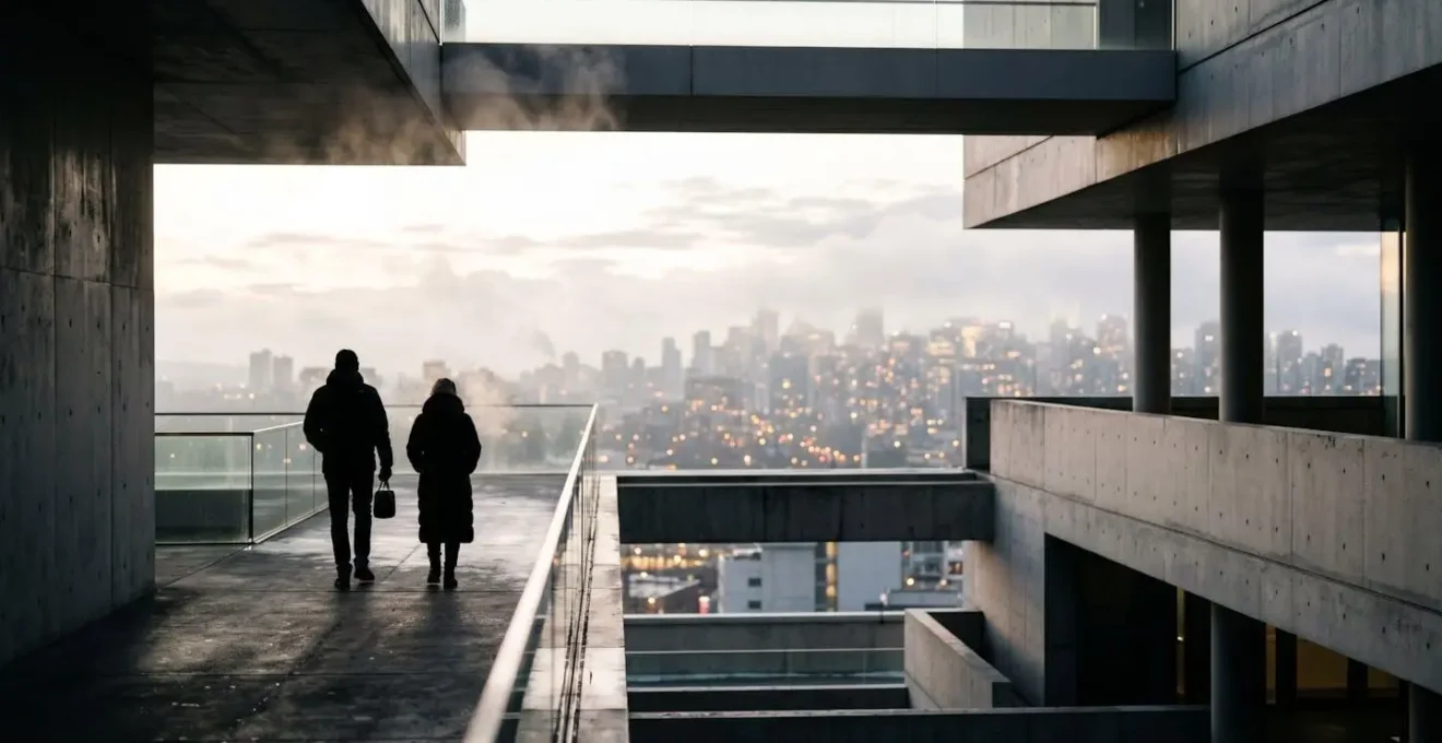 Silhouette de vapoteur dans un environnement urbain avec vapeur légère